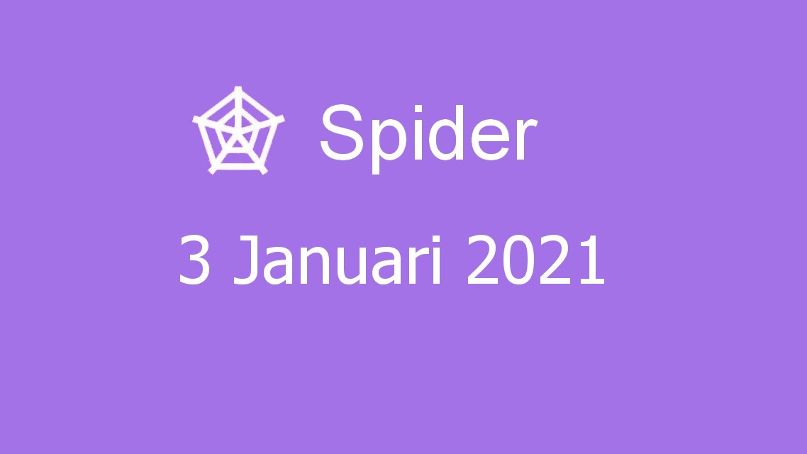 Microsoft solitaire collection - spider - 03 januari 2021