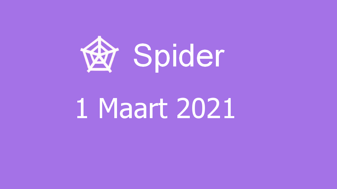 Microsoft solitaire collection - spider - 01 maart 2021
