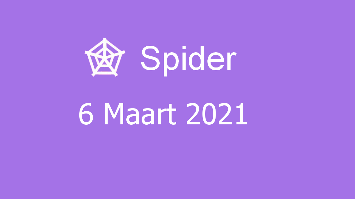 Microsoft solitaire collection - spider - 06 maart 2021