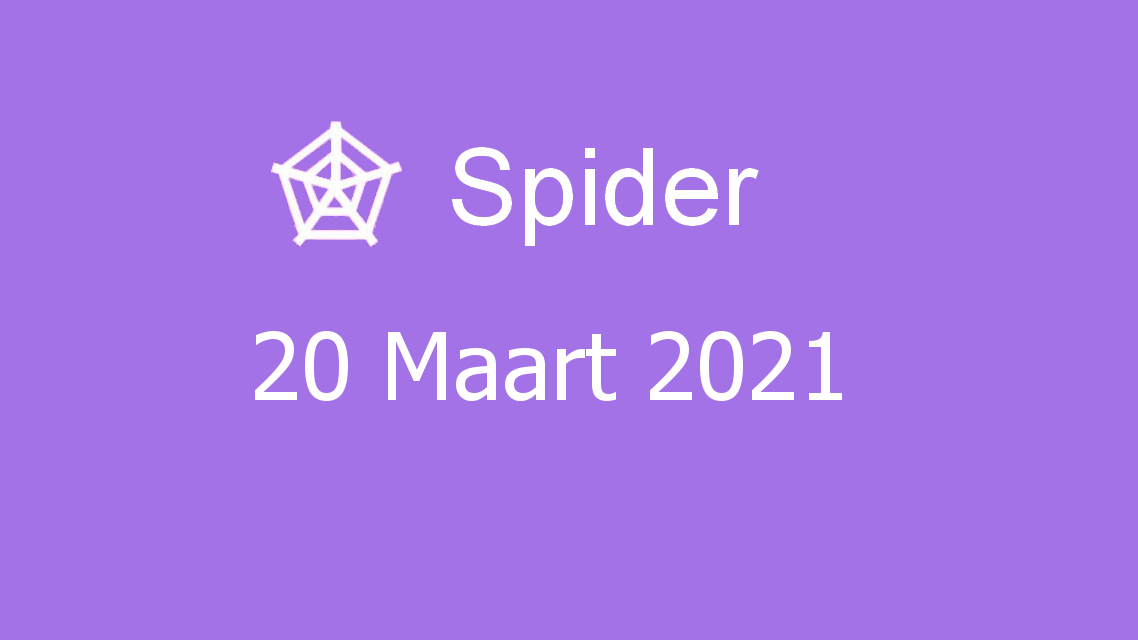 Microsoft solitaire collection - spider - 20 maart 2021