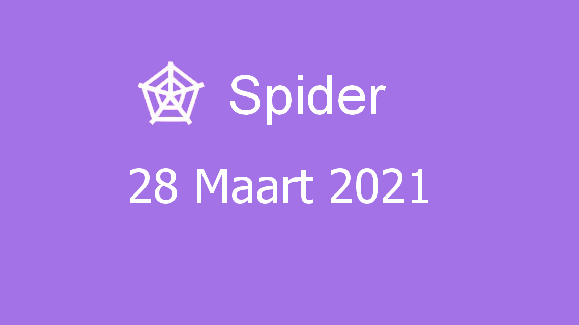 Microsoft solitaire collection - spider - 28 maart 2021