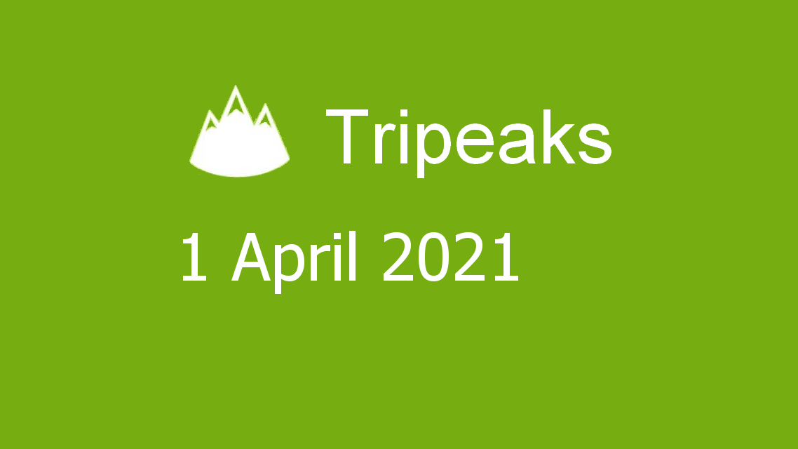 Microsoft solitaire collection - tripeaks - 01 april 2021