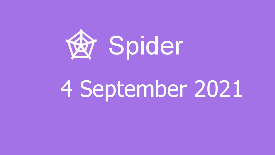 Microsoft solitaire collection - spider - 04 september 2021