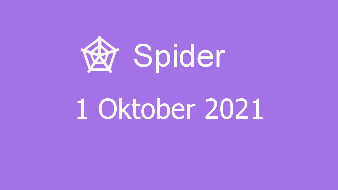 Microsoft solitaire collection - spider - 01 oktober 2021