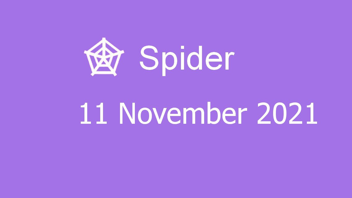 Microsoft solitaire collection - spider - 11 november 2021