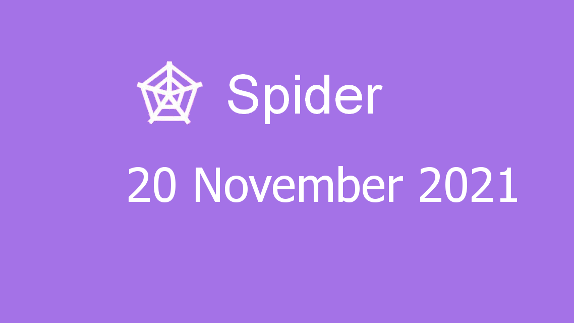 Microsoft solitaire collection - spider - 20 november 2021