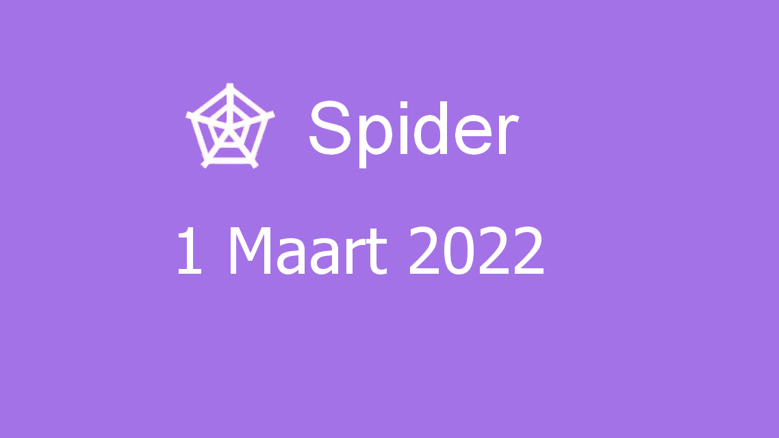 Microsoft solitaire collection - spider - 01 maart 2022