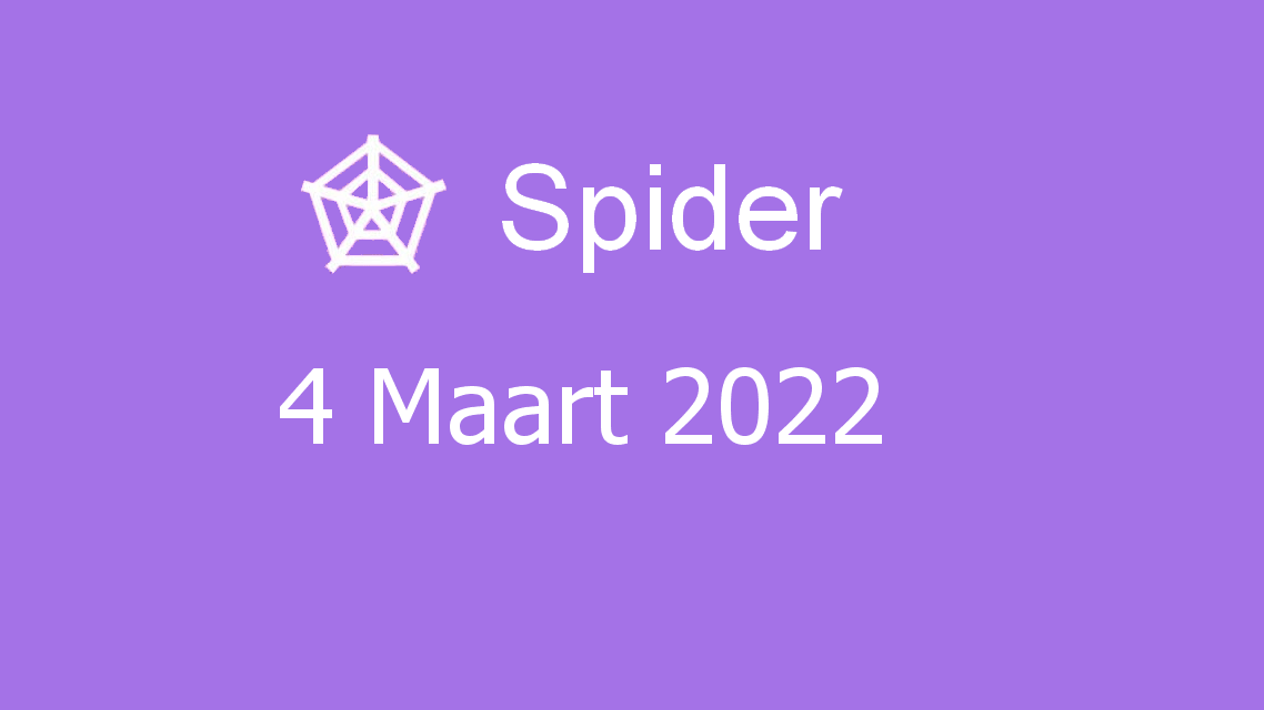 Microsoft solitaire collection - spider - 04 maart 2022