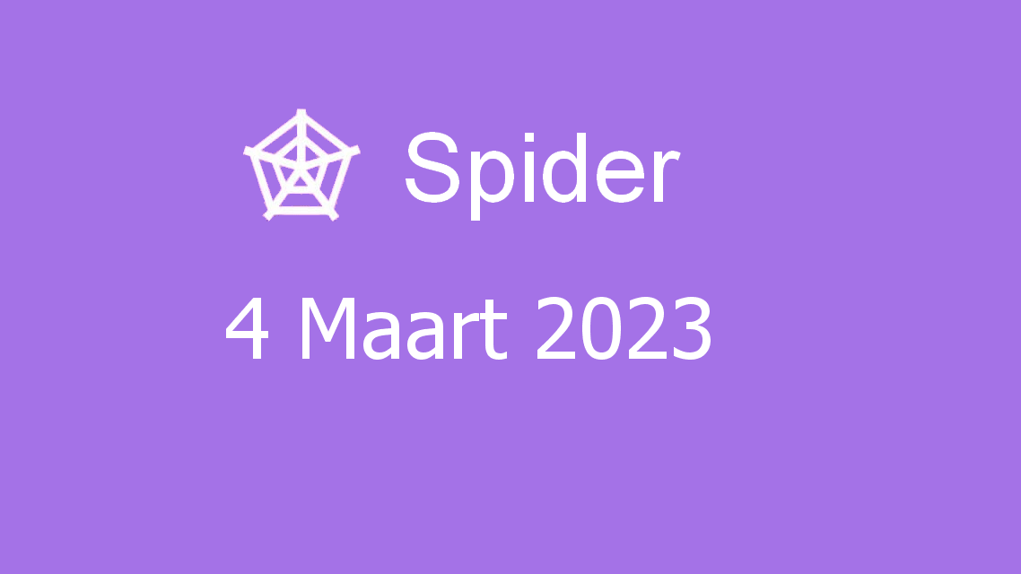 Microsoft solitaire collection - spider - 04 maart 2023